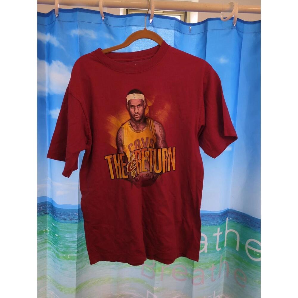 Lebron James Cleveland Cavs Red Graphic T Shirt Men